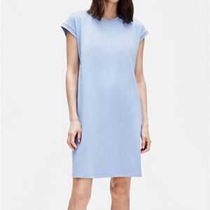 Eileen Fisher blue Traceable Organic Crewneck stretch DRESS pocket NWT Womens XS